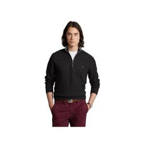 Polo Ralph Lauren Mens Mesh-Knit Cotton Quarter Dark Granite Grey Size S $138